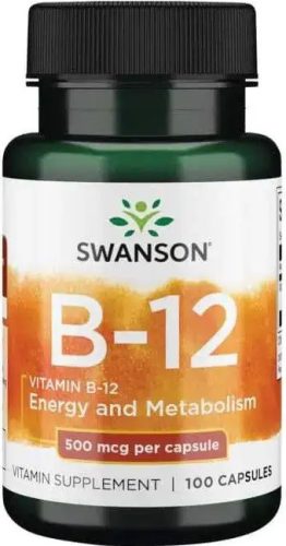 Swanson B12 vitamin 500mcg 100 kapszula Kobalamin