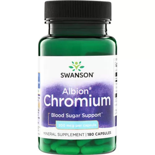 Swanson Albion® Chromium 200mcg 180 kapszula Króm-nikotinát-glicinát-kelát