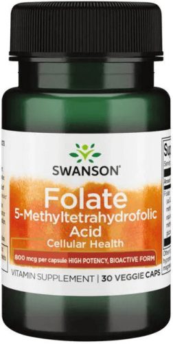 Swanson Folate 800mcg 30 kapszula 5-Methyltetrahydrofolic acid