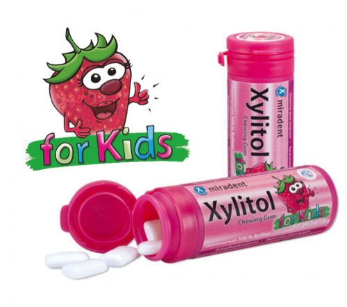 Xylitol eper rágógumi gyerekeknek 30db