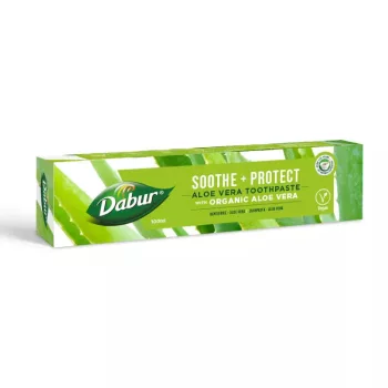   Dabur Soothe + Protect Aloe Vera fogkrém 100ml fluormentes, organikus