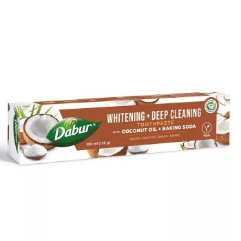  Dabur Whitening + Deep Cleaning fogkrém 100ml fluormentes, organikus