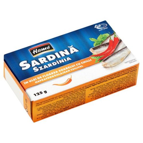 Hamé szardínia napraforgóolajban csilivel 125 g