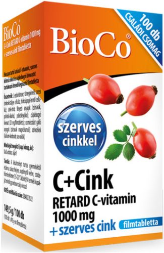 BioCo C+Cink Retard C-vitamin 1000mg + szerves cink 100db filmtabletta