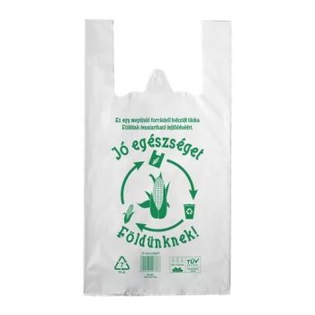   Ingvállas tasak, lebomló, 24x45x0,022cm "Jó egészséget Földünknek"
