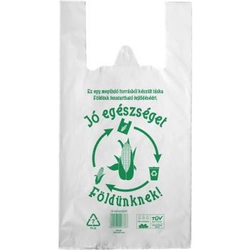   Ingvállas tasak, lebomló, 30x50x0,027cm "Jó egészséget Földünknek"