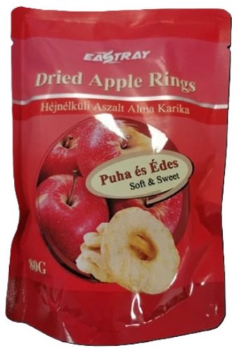 Eastray Héjnélküli aszalt alma karika 80g Dried Apple Rings