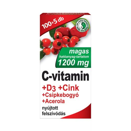 Dr. Chen C-vitamin 1200mg + D3 + Cink + Csipkebogyó + Acerola 105db tabletta