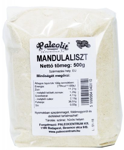 Paleolit Mandulaliszt zsírtalan 500g (préselvényből)