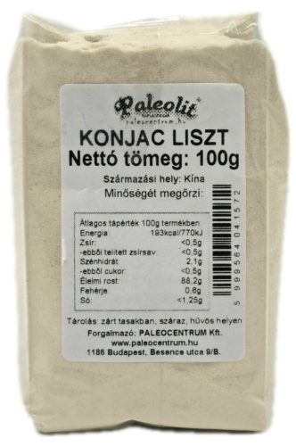 Paleolit Konjac liszt 100g 120-200 mesh glükomannán tartalom min 90%