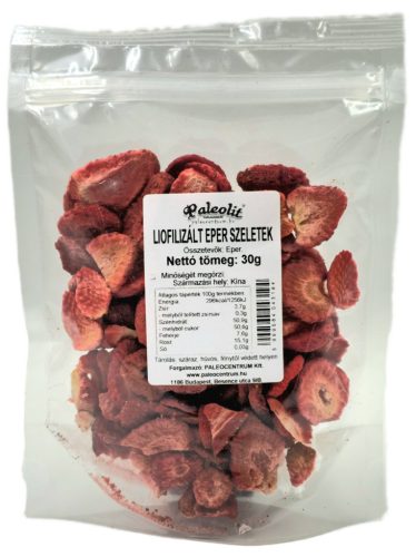 Paleolit Liofilizált eper szeletek 30g Strawberries freeze-dried