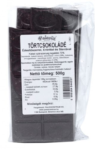 Paleolit Étcsokoládé eritrittel 500g lédig