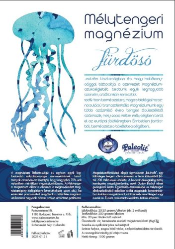 Paleolit Mélytengeri magnézium 1kg fürdő só Magnesium Chloride Hexahydrate 47%