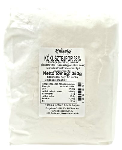 Paleolit Kókusztejpor 350g Vegán, 36%-os zsírtartalommal, kazeinmentes