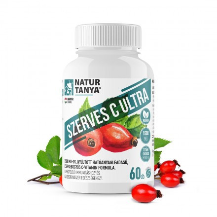 Natur Tanya® Szerves C-vitamin 1500mg 60db filmtabletta csipkebogyó kivonattal