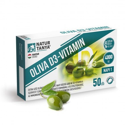 Natur Tanya® OLIVA D3-vitamin 50db lágyzselatin kapszula 4000 NE Quali®-D
