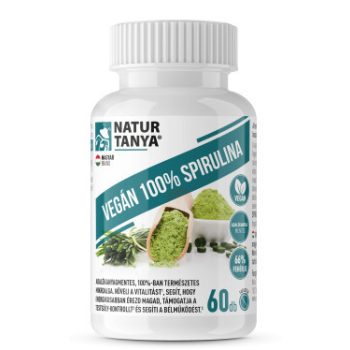   Natur Tanya® Vegán 100% Spirulina 500mg 60 tabletta, adalékanyagmentes mikroalga