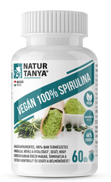 Natur Tanya® Vegán 100% Spirulina 500mg 60 tabletta, adalékanyagmentes mikroalga