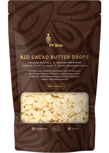 Prana Bio Kakaóvaj pasztilla 100g Cacao Butter Drops