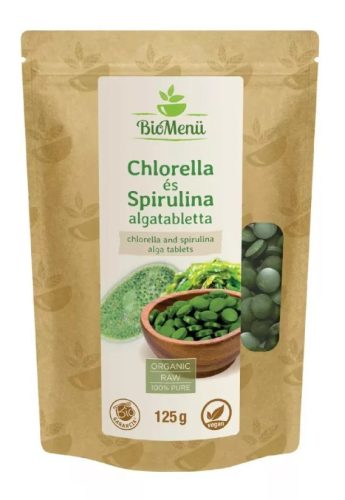 BioMenü BIO Chlorella és spirulina alga tabletta 125g