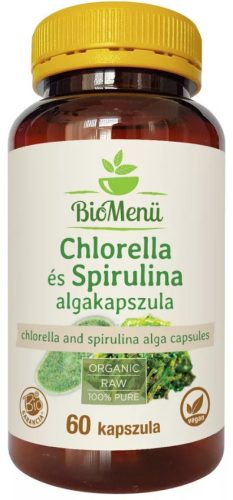 BioMenü BIO Chlorella és spirulina alga kapszula 60db
