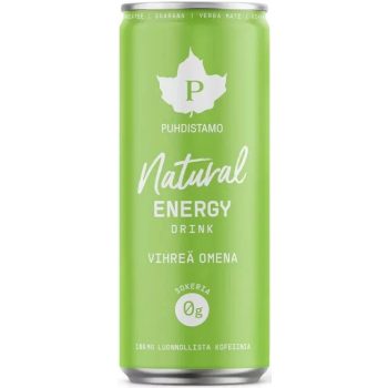   Puhdistamo Natural energy 330ml zöld alma ízű természetes energiaital DRS