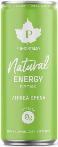 Puhdistamo Natural energy 330ml zöld alma ízű természetes energiaital DRS