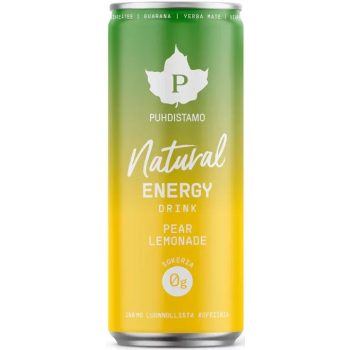   Puhdistamo Natural energy 330ml körte- limonádé ízű természetes energiaital DRS