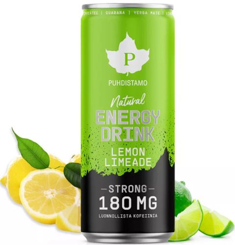 Puhdistamo Natural energy 330ml citrom- limonádé ízű természetes energiaital DRS