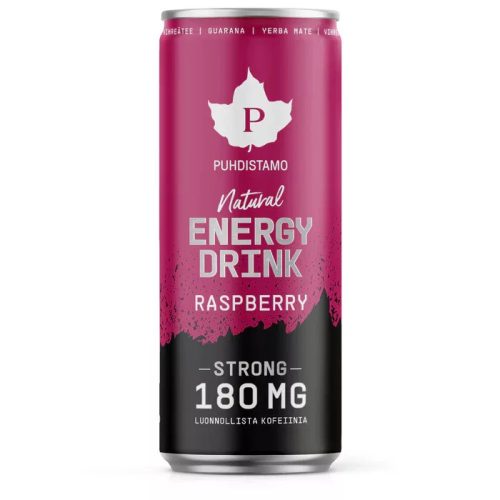 Puhdistamo Natural energy 330ml málna ízű természetes energiaital DRS
