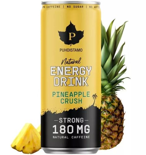 Puhdistamo Natural energy 330ml ananász ízű természetes energiaital DRS