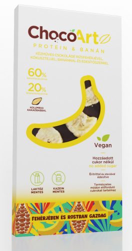 ChocoArt Protein & Banana kókusztejes csokoládé 70g (20% fehérje tartalommal)