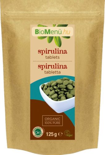 BIO Spirulina alga tabletta 125g BioMenü