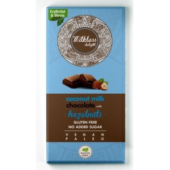 Kókusztejes csoki egészmogyoróval 80g Milkless Delight
