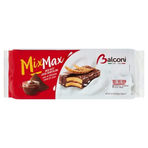 Balconi MixMax kakaós bevonatba mártott kakaós krémmel töltött piskóta 350G