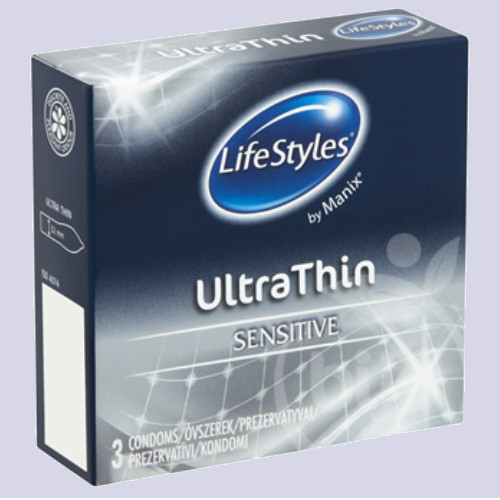 LifeStyles Ultra Thin spermazsákkal ellátott, síkosított óvszerek 3 db
