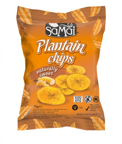 SAMAI Plantain chips natúr édes 75g főzőbanán Naturally Sweet