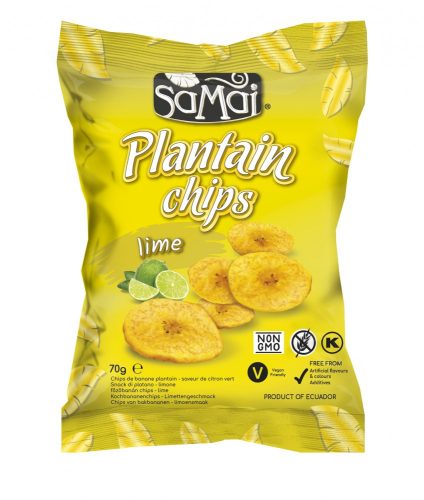 Plantain (főzőbanán) chips lime 70g SAMAI