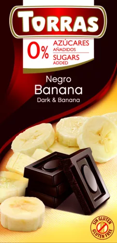 Torras Banános étcsokoládé maltitollal 75g