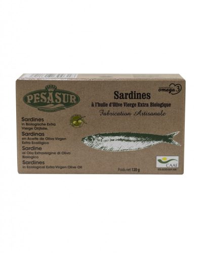 Pesasur BIO Szardínia filé extra szűz olívaolajban 120g