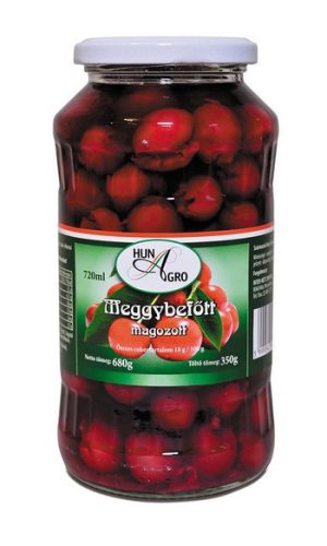 Hunagro Meggybefött magozott 720 ml.