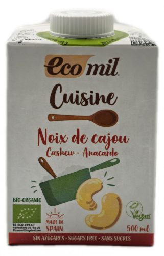 BIO Kesudió tejszín cukormentes 500ml Ecomil konyhai főzőalap