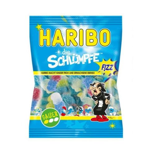 Haribo Schlümpfe Fizz Hupikék Törpikék savanyú gumicukor 85 g