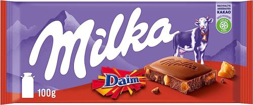 Milka Daim alpesi tejcsokoládé  karamellizált mandula darabokkal 100 g