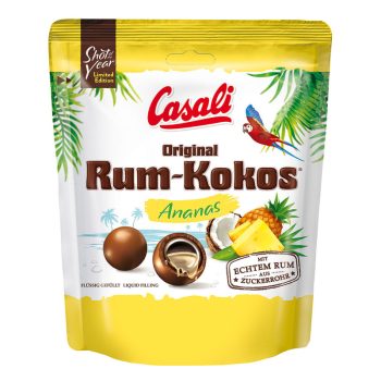   Casali rum-kokos-ananas töltött tejcsokoládé drazsé 175 g limitált