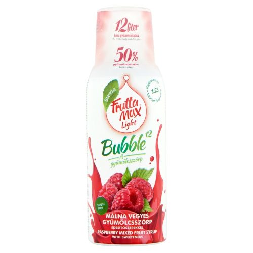 FruttaMax Bubble12 Light Málna ízű szörp 500 ml