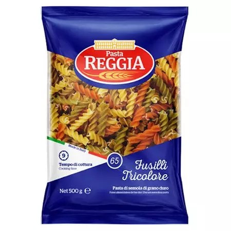 Reggia durumtészta fusilli tricolor/szines orsó 500 g