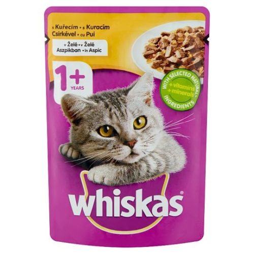 Whiskas teljes értékű nedves eledel felnőtt macskáknak csirkével mártásban 100 g