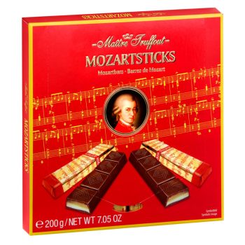   Maitre Truffont Mozartsticks marcipán és pisztácia krémmel töltött étcsokoládé táblácskák 200 g