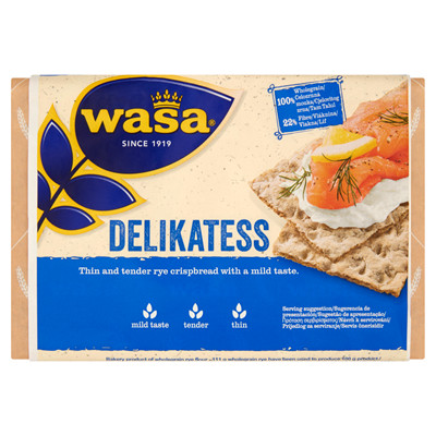 Wasa Delikatess teljes kiőrlésű rozslisztből készült ropogós kenyér 270 g